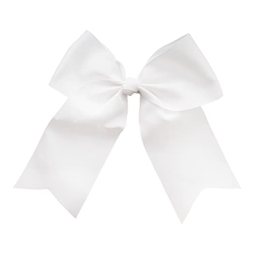 White Jumbo Bow Clip with Tails | Fun Hair Accessory