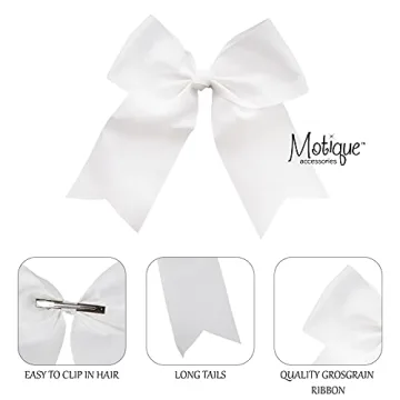 White Jumbo Bow Clip with Tails | Fun Hair Accessory