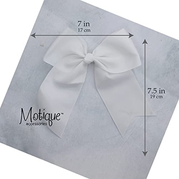 White Jumbo Bow Clip with Tails | Fun Hair Accessory