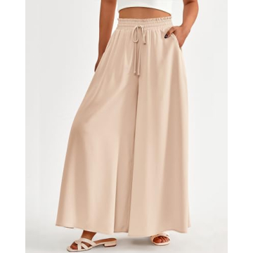BTFBM Women's Flowy Wide Leg Palazzo Pants with Pockets