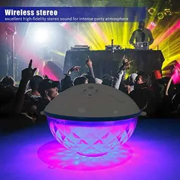 Blufree Floating Pool Speaker with Colorful Lights, Portable Wireless Pool Speaker Bluetooth Waterproof IP68, Built-in Mic & Crystal Clear Sound Floating Hot Tub Speaker for Pool Party Outdoors