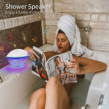 Blufree Floating Pool Speaker with Colorful Lights, Portable Wireless Pool Speaker Bluetooth Waterproof IP68, Built-in Mic & Crystal Clear Sound Floating Hot Tub Speaker for Pool Party Outdoors