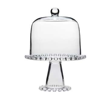 Godinger Cake Stand with Dome 8.5in - Elegant Dessert Presentation Piece