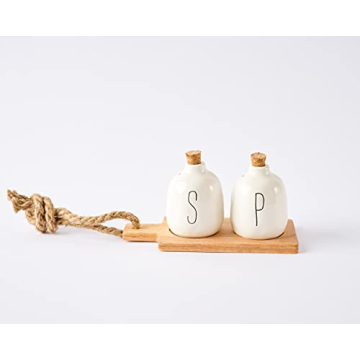 Bistro Basic Ceramic Salt and Pepper Shaker Set for Dining