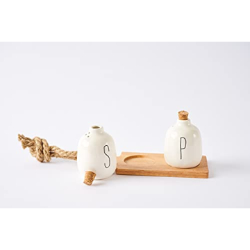 Bistro Basic Ceramic Salt and Pepper Shaker Set for Dining