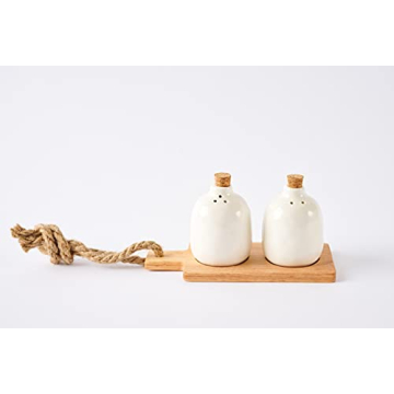 Bistro Basic Ceramic Salt and Pepper Shaker Set for Dining
