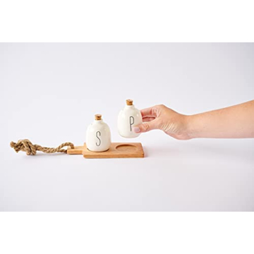 Bistro Basic Ceramic Salt and Pepper Shaker Set for Dining