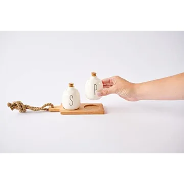 Bistro Basic Ceramic Salt and Pepper Shaker Set for Dining