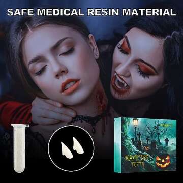 CIKICY Vampire Teeth Halloween Party Favors Vampire Fangs Kids, Fake Fangs Teeth Realistic Cosplay W...