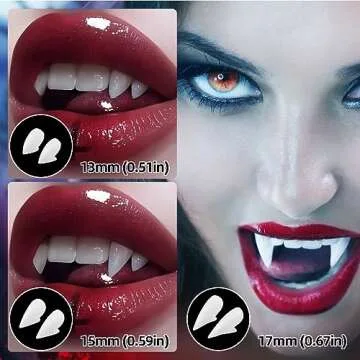 CIKICY Vampire Teeth Halloween Party Favors Vampire Fangs Kids, Fake Fangs Teeth Realistic Cosplay Werewolf Vampire Accessories, Scary Kids Party Decorations Halloween Teeth Makeup Gifts