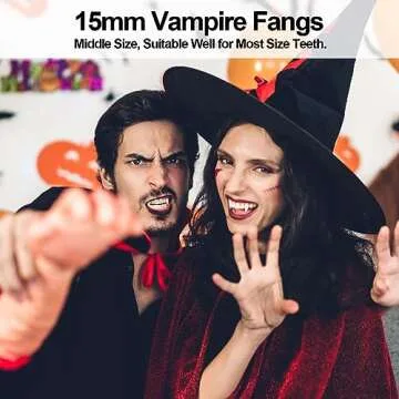 CIKICY Vampire Teeth Halloween Party Favors Vampire Fangs Kids, Fake Fangs Teeth Realistic Cosplay Werewolf Vampire Accessories, Scary Kids Party Decorations Halloween Teeth Makeup Gifts