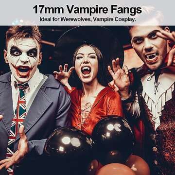 CIKICY Vampire Teeth Halloween Party Favors Vampire Fangs Kids, Fake Fangs Teeth Realistic Cosplay Werewolf Vampire Accessories, Scary Kids Party Decorations Halloween Teeth Makeup Gifts