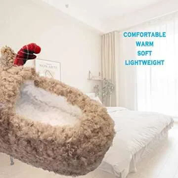 Thgonwid Cute Christmas Reindeer Plush Slippers for Women