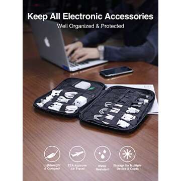 Luxtude Cord Organizer Travel, Cable Organizer Bag, Portable Electronics Organizer, Travel Essential...