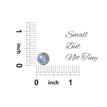 Genuine Aquamarine Silver Stud Earrings for Women