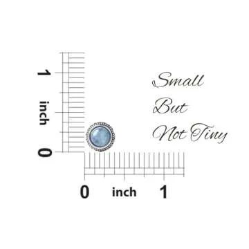 Genuine Aquamarine Silver Stud Earrings for Women