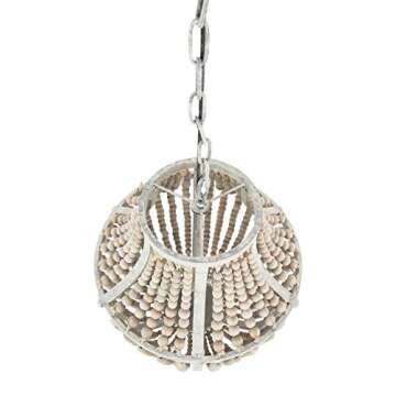 Creative Co-Op Wood Bead Chandelier for Elegance