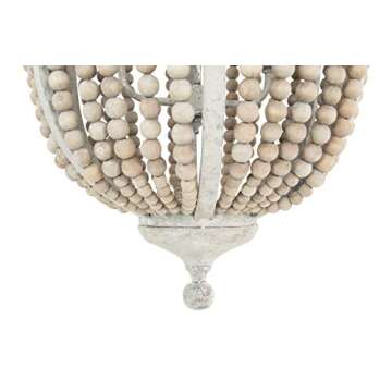Creative Co-Op Wood Bead Chandelier for Elegance