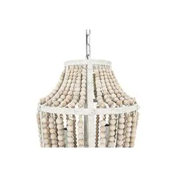Creative Co-Op Wood Bead Chandelier for Elegance