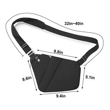 Sling Bag Light Thin Chest Shoulder Bag Casual Daypack Shoulder Crossbody Wander Plus Anti Theft Bag...