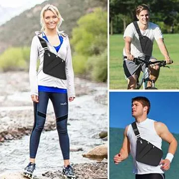 Sling Bag Light Thin Chest Shoulder Bag Casual Daypack Shoulder Crossbody Wander Plus Anti Theft Bag Outdoor Travel Hiking Bag (1.0 Black, Small)