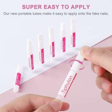 TIPHULAN 45Pcs 90ml Professional Nail Glue for Acrylic Nails, Press On Nails and Nail Tips - Super Strong, Quick-Drying & Long-Lasting, Easy to Open