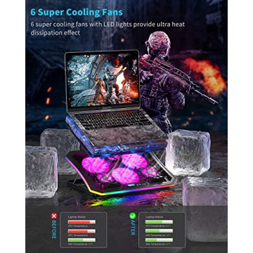 KeiBn RGB Laptop Cooling Pad for 15.6-17.3 Inch Laptops