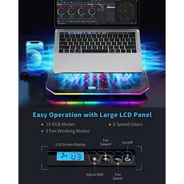 KeiBn RGB Laptop Cooling Pad for 15.6-17.3 Inch Laptops