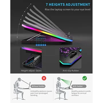 KeiBn RGB Laptop Cooling Pad for 15.6-17.3 Inch Laptops