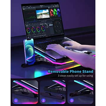 KeiBn RGB Laptop Cooling Pad for 15.6-17.3 Inch Laptops