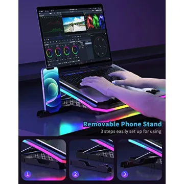 KeiBn RGB Laptop Cooling Pad for 15.6-17.3 Inch Laptops
