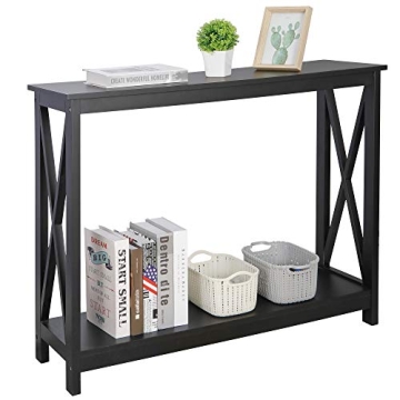 Stylish 2-Tier Console Table for Entryway and Hallway 39.3in L