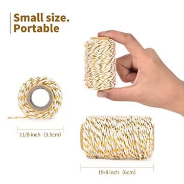 Bakers Twines Cotton Twine – 2mm 100% Natural Twine String Cords for DIY Art & Crafts, Christmas Wrapping, Home Decoration & Tags - 15 Rolls Assorted Color Baker’s Twine Ropes (82 Feet/Roll)
