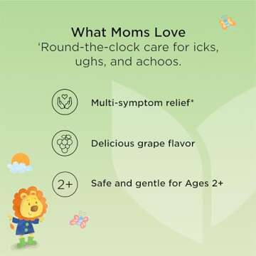 Hyland's Kids Cold and Cough, Daytime Grape Flavor Cough Syrup Medicine for Kids Ages 2 and up, Decongestant, Sore Throat Relief, Natural Treatment for Common Cold Symptoms, 4 Fl Oz