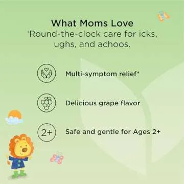 Hyland's Kids Cold and Cough, Daytime Grape Flavor Cough Syrup Medicine for Kids Ages 2 and up, Decongestant, Sore Throat Relief, Natural Treatment for Common Cold Symptoms, 4 Fl Oz