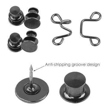 SourceTon 4 Sets Adjustable Nail Free Waist Buckles, Adjustable Waist Buckle Extender Jeans Extender, Pants Adjustable Jean Button (2 Sizes, Gold & Black)