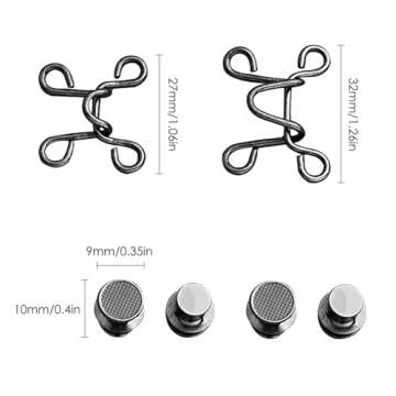 SourceTon 4 Sets Adjustable Nail Free Waist Buckles, Adjustable Waist Buckle Extender Jeans Extender, Pants Adjustable Jean Button (2 Sizes, Gold & Black)