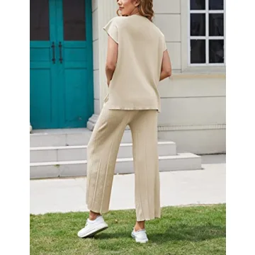 TIQOJE Women’s Stylish Knit Pullover & Pants Set