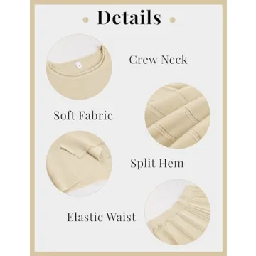 TIQOJE Women’s Stylish Knit Pullover & Pants Set