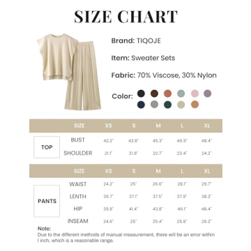 TIQOJE Women’s Stylish Knit Pullover & Pants Set