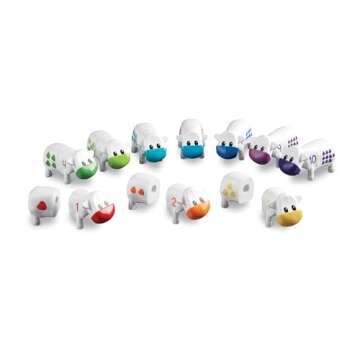 Learning Resources Snap-n-Learn Counting Cows Toy Set,Develops Color Recognition, Counting & Sorting Set, Farm Animals, 20 Pieces, Ages 18+ months