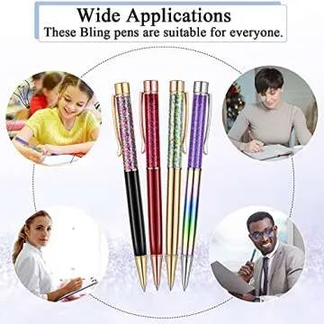 HESTYA 16 Pieces Ballpoint Pens Flower Dynamic Crystal Pens for School Black Ink Ballpoint Flower Liquid Sand for Birthday, Back to School Seasons, Wedding, Home Office(Liquid Style)