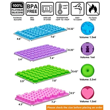 Fun Silicone Gummy Bear & Candy Molds Set of 4