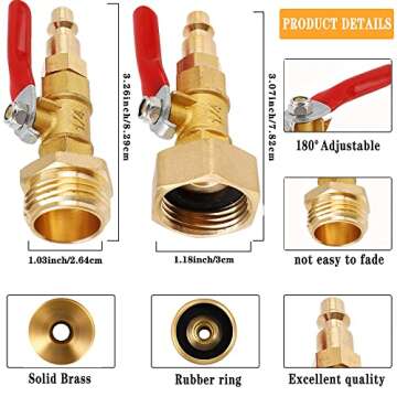 TINSKY Brass RV Winterize Adapter Kit for Protection