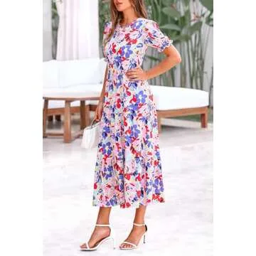 Bohemian Floral Print Summer Dress for Women - PRETTYGARDEN