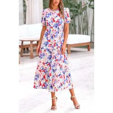 Bohemian Floral Print Summer Dress for Women - PRETTYGARDEN