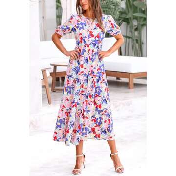 Bohemian Floral Print Summer Dress for Women - PRETTYGARDEN