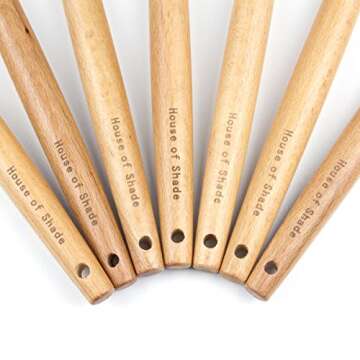 Silicone Kitchen Utensil Set by House of Shade - Non Scratch Cooking Utensils w/ Natural Beechwood H...