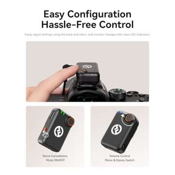 Hollyland Lark M2S Mini Combo (Camera RX+Type-C RX) Wireless Microphone for Camera/iPhone/Android/Laptop, 7g Lightweight, Titanium Clip, 300m Range, Content Creators, Online-Teaching, Streaming