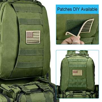 CVLIFE Tactical Backpack Military Army Rucksack 60L Large Assault Pack Detachable Molle Bag